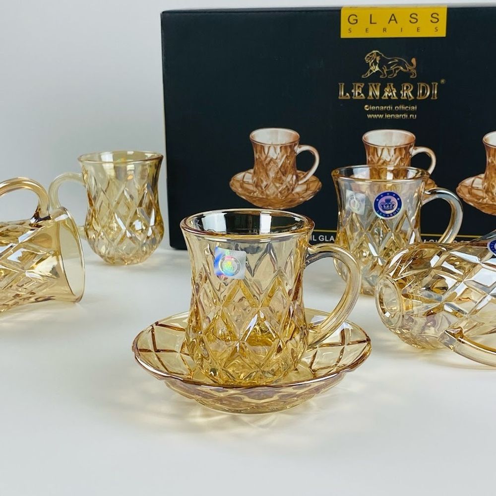 Lenardi 588-642 Чайный набор 12пр. 130мл в под.уп.(х8)Стекло