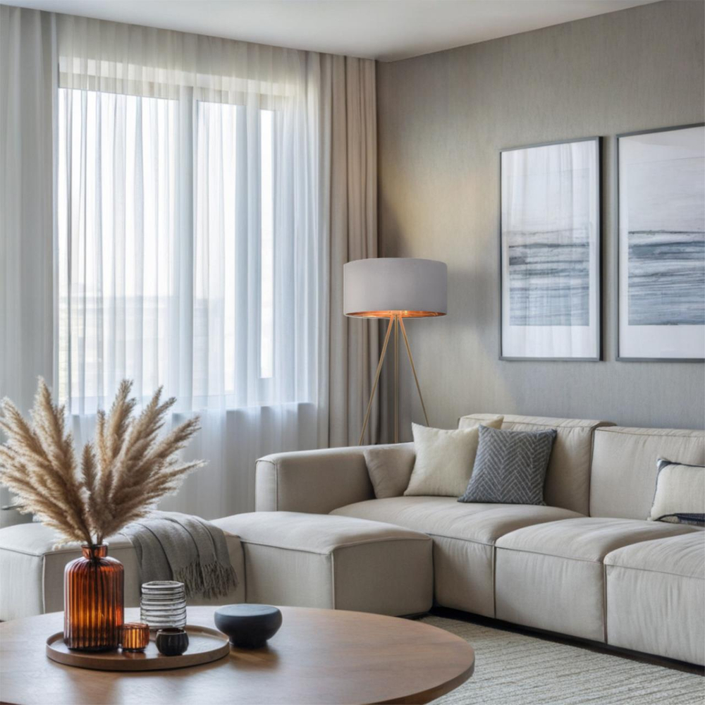 8075/1F NEOCLASSI LN26 466 золото/серый, металл/текстиль Торшер E27 1*60W 220V AVIOLA