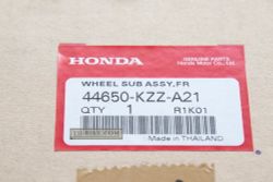 44650-KZZ-A21. WHEEL SUB ASSY,FR. BLACK COLOR. Honda CRF250M. Motard wheels