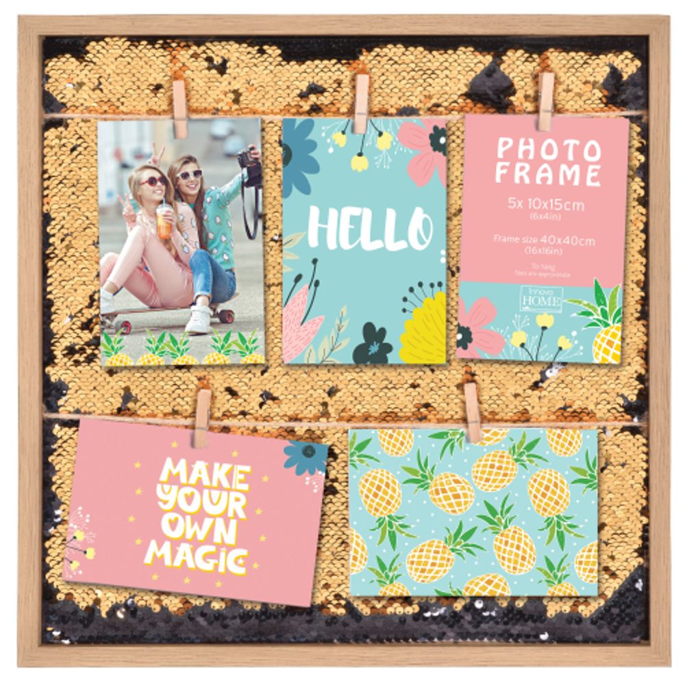 Innova PI09936 фоторамка 5 фото, 5x 10*15cm, clips Peg Frames , МДФ | Innova