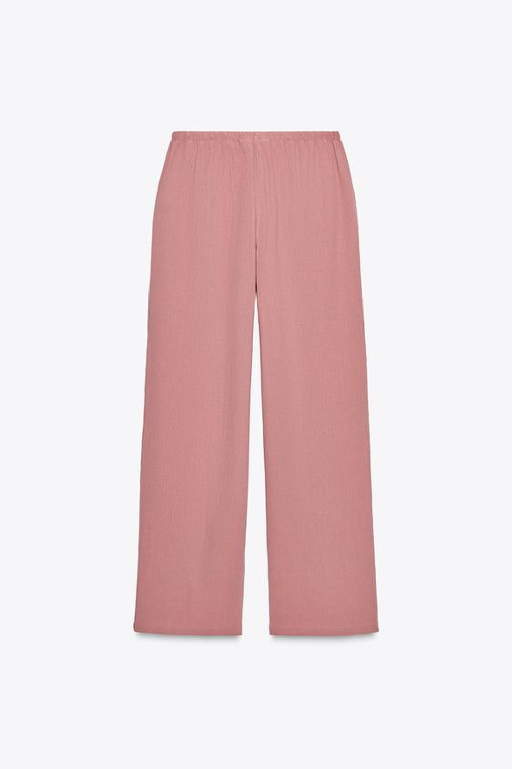 ZARA ШИРОКИЕ БРЮКИ С ЭФФЕКТОМ ПОМЯТОСТИ, МАРСАЛА