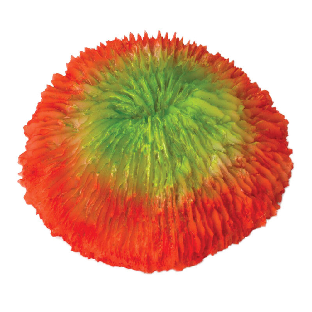 Коралл искусственный "Фунгия", зелено-красный, 100*40*100мм, Laguna