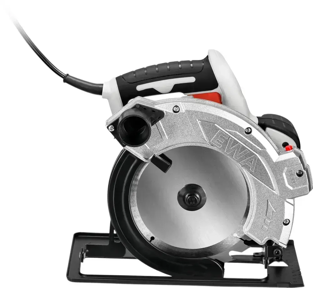Циркулярная пила, EWA ПД 190Л, 2000 Вт, диск 190/20 мм, 5100 об/мин, зубьев 24, лазерный указатель. В комплекте: диск, направляющая