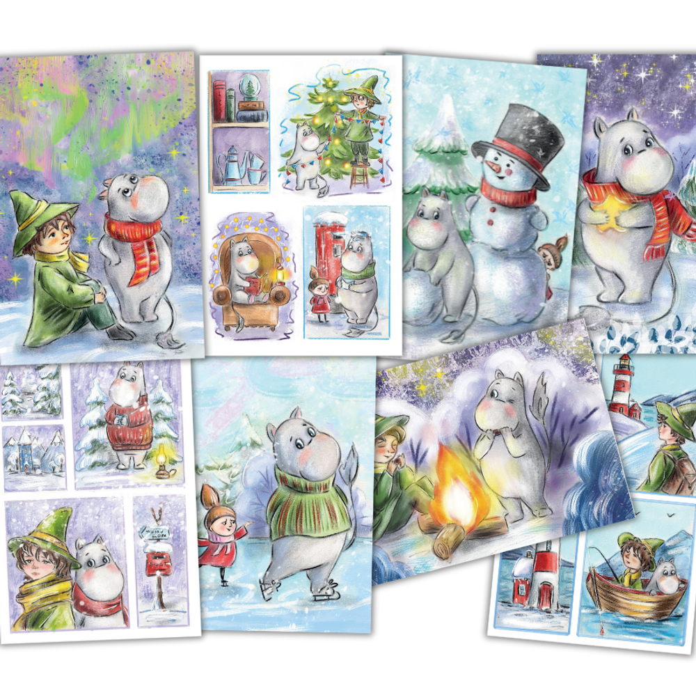 Муми-тролли. Зима. 8 открыток