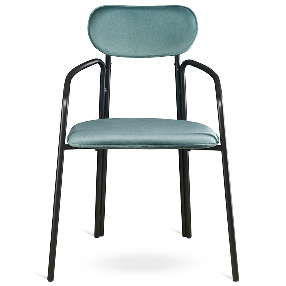 Стул LATITUDE Ror, Round, велюр, черный/зеленый