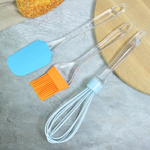 Набор кухонных принадлежностей из силикона, 3 предмета: кисточка 22*4,6см, ложка 25*5см, венчик