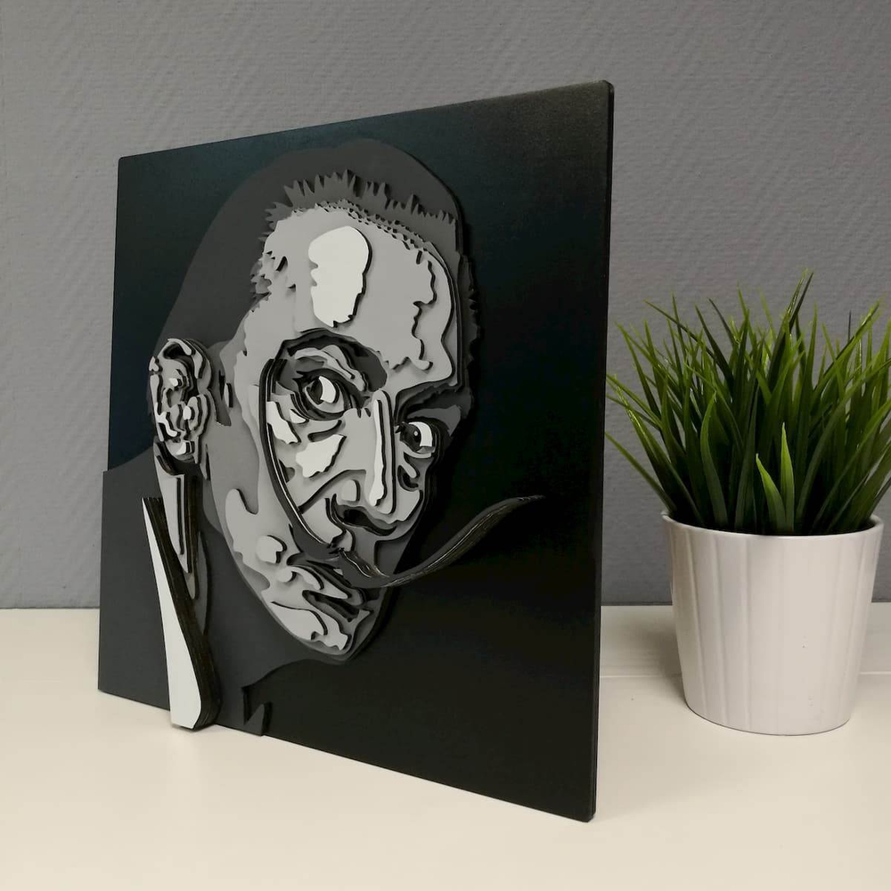 Сальвадор Дали от SamCraft - сборная объемная картина из дерева своими руками, покрась, собери и склей