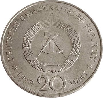 20 марок 1972 Германия (ГДР) «Фридрих фон Шиллер»