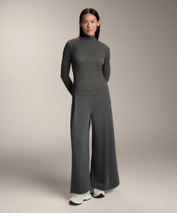 Oysho Футболка Base Layer в рубчик с высоким воротником и лиоцеллом, темно-серый