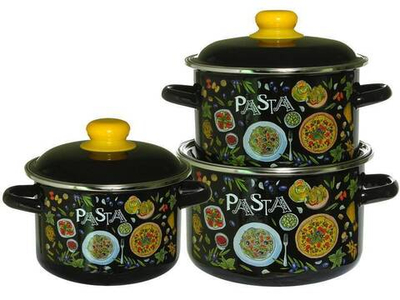 Набор кастрюль "Pasta" черный №02
