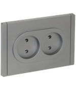 FORTE&PIANO Розетка 2-местная без заземления без защитных шторок безвинтовое крепление 10А FP526 сталь IEK