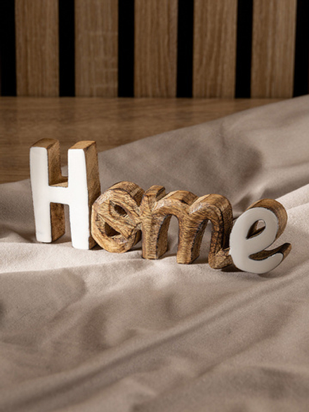 Декоративная фигурка DeNASTIA Home 19,7x2,3x8 дерево манго, коричневый/белый