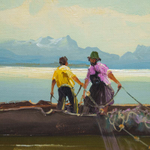 Картина «Рыбаки на озере Кимзее»