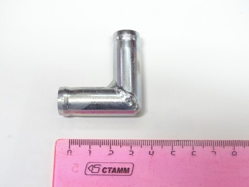 Трубка соединитель для патрубков уголок 90.14x14 L= 35x35 (металл) (CARUM)