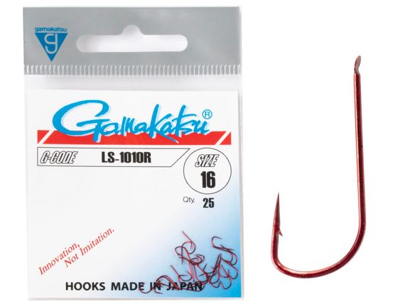 Крючки Gamakatsu LS-1010R HOOKS RED разм. 16 25шт.