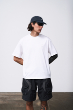 Футболка Blue Monte T-Shirt with Frog, Hand, Tree, and Stone Print "Shuitai White"