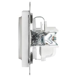 Розетка Intro Accent 6-202-01 2P+E Schuko, 16А-250В, IP20, СУ, AL/CU, белый | Intro