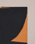 Zernu Абстрактная картина на оранжево-чёрном льняном холсте, 42 x 65 см