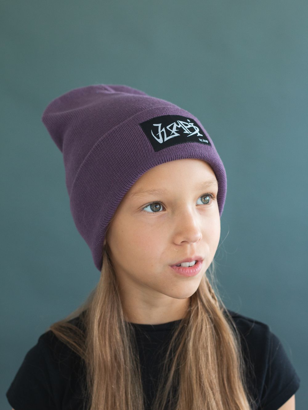 Шапка вязаная весенняя/осенняя (Фиолетовый) УНО