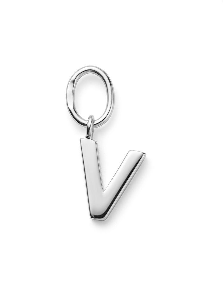 Подвеска буква V из серебра