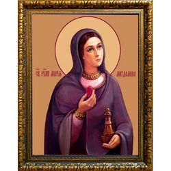 Мария Магдалина равноапостольная, святая мироносица. Икона на холсте.