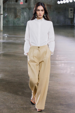 ZARA БРЮКИ BALLOON ИЗ 100% КОЖИ — ZW COLLECTION, ЦВЕТ СЛИВОЧНОГО МАСЛА