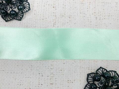 Лента атласная, ш. 3,8 см, светлая мята