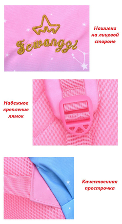 Рюкзак школьный для девочки, голубой