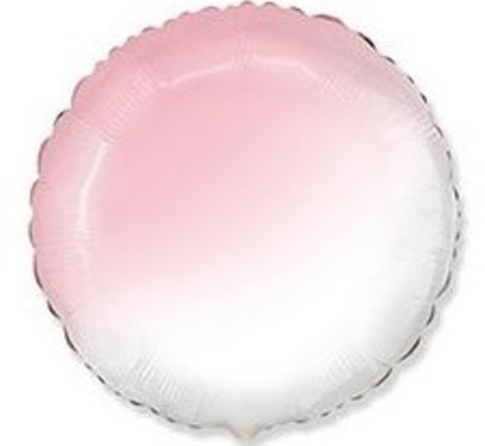 Шар "Круг с бело-розовым градиентом" 46 см