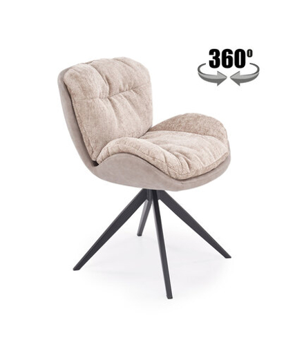 Стул HALMAR K599 бежевый/черный, поворотный