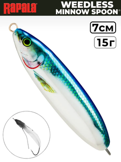 Незацепляйка RAPALA Minnow Spoon RMS07 / 7 см, 15 г, цвет BSD