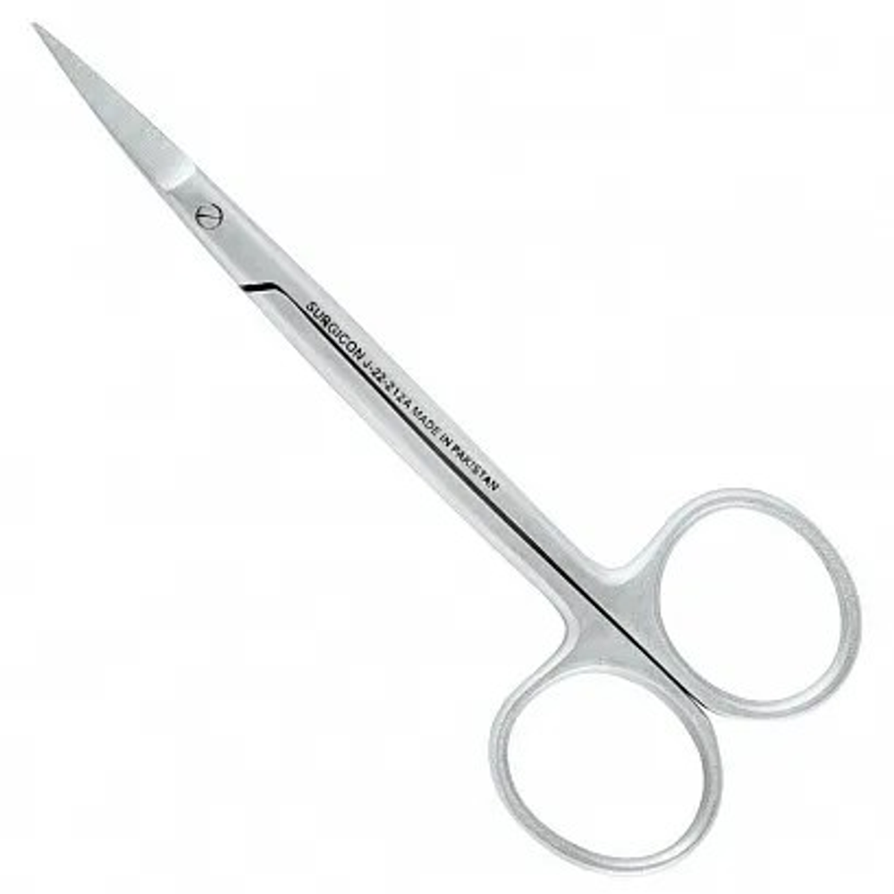 Ножницы глазные вертикально-изогнутые остроконечные 115 мм Surgicon Пакистан