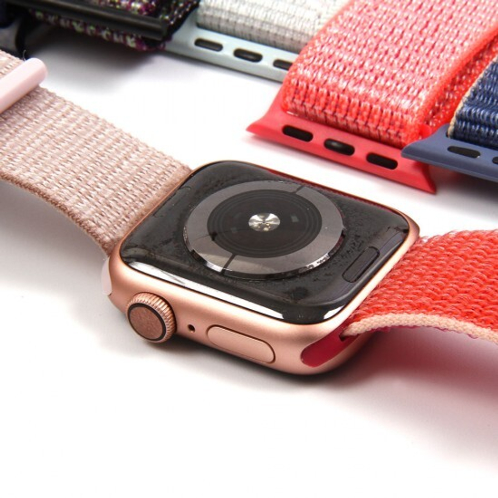 Нейлоновый ремешок для Apple Watch 42/44мм, 011802 Бежевый + желтый