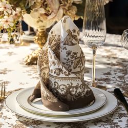 НАБОР САЛФЕТОК ИЗ 2-Х ШТ "ROYAL GARDEN",40Х40СМ, 100% ХЛОПОК ,БЕЖЕВЫЙ ,ТВИЛ