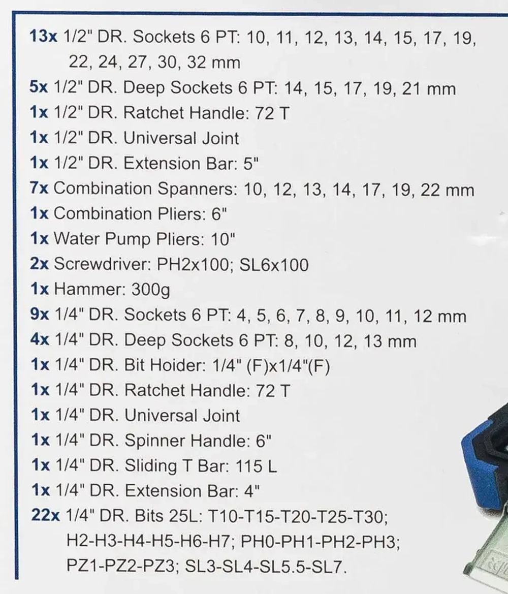Набор инструментов 74пр.1/4'', 1/2'' (6гр.) Scheppach Sch-4742-5