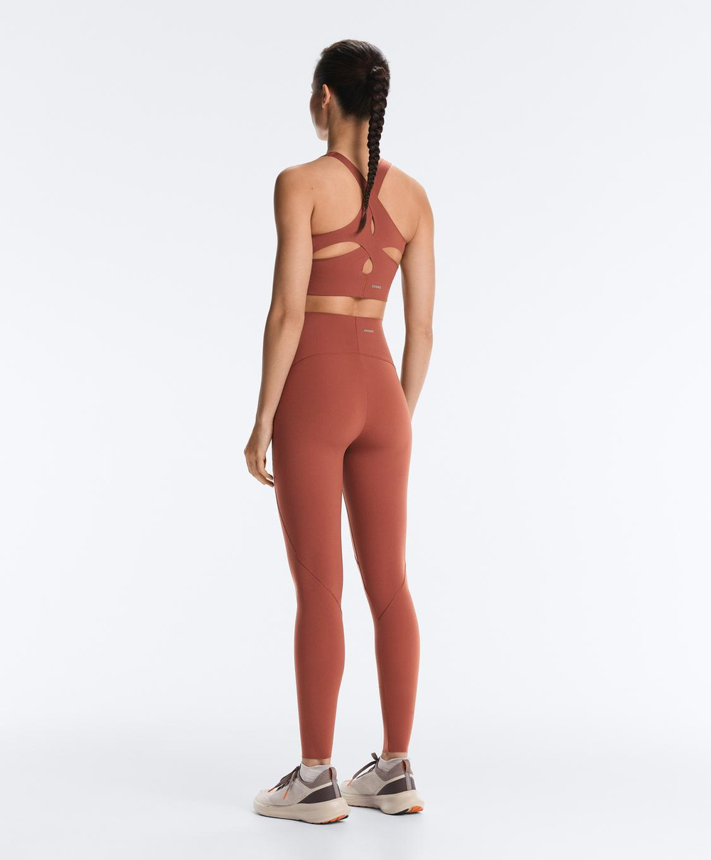 OYSHO Компрессионные легинсы Compressive Basic до щиколотки, длина 65 см, терракотовый