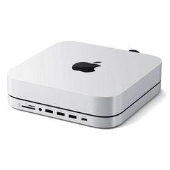 USB-Хаб-подставка Satechi Stand & Hub для Mac Mini/Studio с отсеком для SSD (ST-GMMSHS) серебристый
