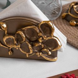 Сувенир Салфетница Орхидея Мильтония Бронза