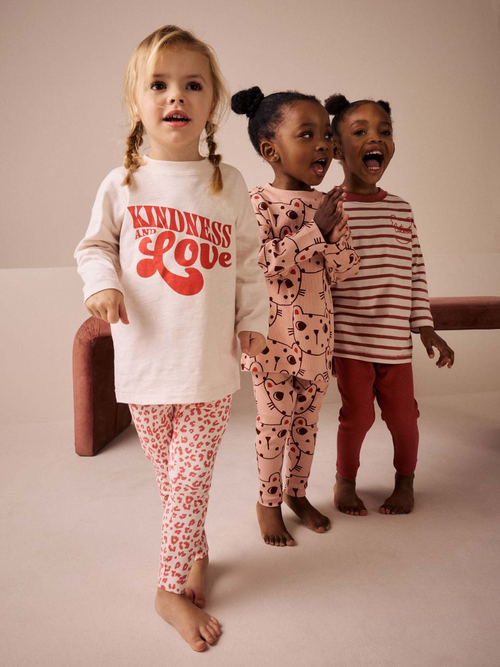 Пижама для девочки Next AC0-782, 3 шт., Розовый, Красный