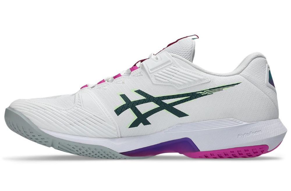 Мужские кроссовки теннисные Asics Solution Speed FF 4 - white/digital sakura