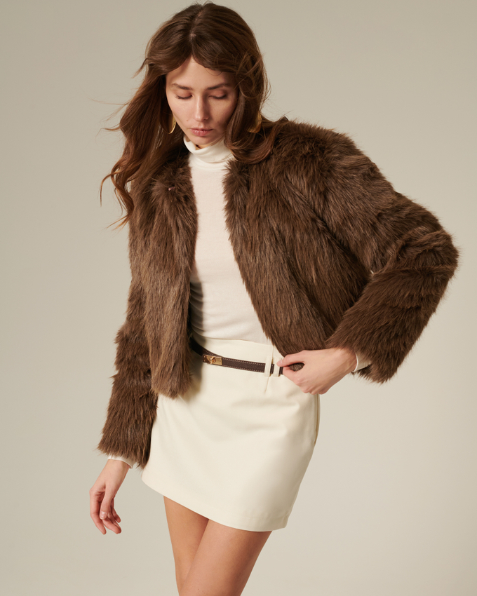 Шуба шоколадная GRACE