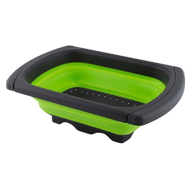 Дуршлаг, с выдвижными ручками, зеленый