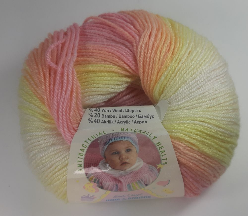 Baby Wool Batik Alize /175м/ 50гр/ 40% шерсть,40% акрил,20% бамбук