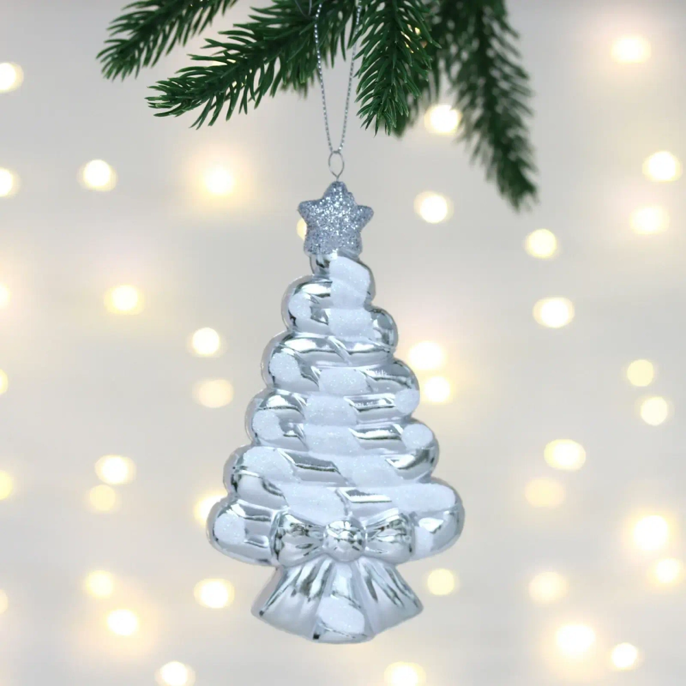 Елочная игрушка «Сладкая ёлочка» 7,5*1,5*14 см, Серебро
