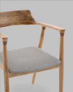 Стул Вудримини каркас дерево цвет натуральный орех рогожка серый