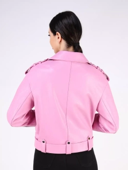 Кожаная куртка демисезонная косуха оверсайз