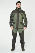 Демисезонный мужской костюм Onerus Горный -5 (Таслан,Флис) Тёмный хаки