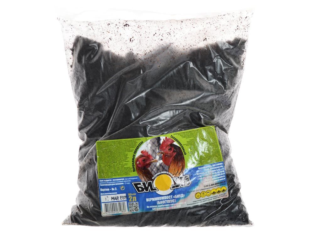 Биогумус Вермикомпост куриный сухой 2л БИУД