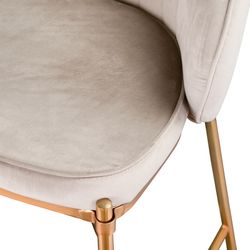 Стул барный Coral, велюр, серо-бежевый