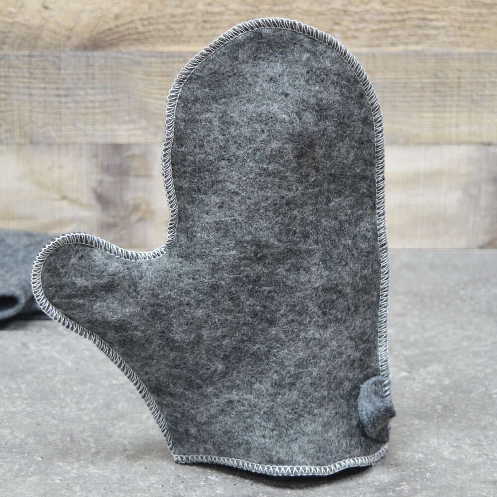 Рукавица для бани серая тм "Бацькина баня"